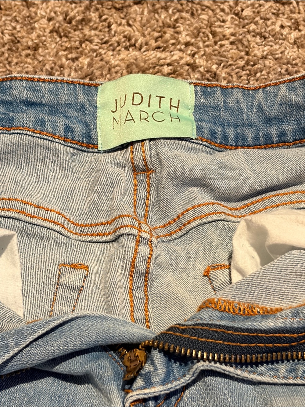 Judith March Distressed Denim With Embroidered Tiger - Picture 2 of 5